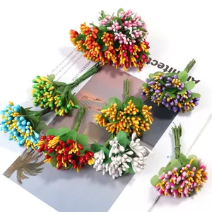 Künstliche zweifarbige Beeren Staubgefäße DIY Blumen Zubehör für Handwerk und Dekoration