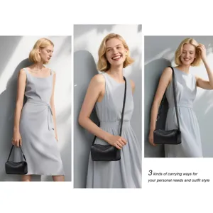 Minimalist cylindrical leather shoulder bag, versatile barrel handbag for women daily wear.