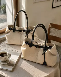 Vintage large capacity women tote bag casual commuting shoulder bag stylish designer handbag
