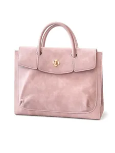 Pink women business commuting laptop handbag stylish lightweight tablet briefcase work tote bag
