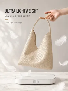 Lightweight woven hobo shoulder bag, casual chic design with large capacity for daily use.