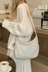 Casual nylon crossbody shoulder bag, lightweight waterproof design with large daily capacity.