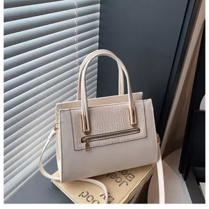 Retro minimalist women's handbag PU leather elegant single shoulder crossbody bag for daily use