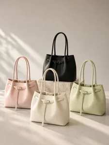 Stylish minimalist shoulder tote bag set in versatile colors for elegant daily commuting style.