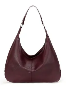 Large capacity retro oil wax leather shoulder bag for women elegant daily work commute tote bag