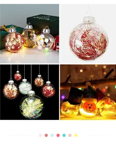 Transparente Plastik Weihnachtskugeln zum Befüllen DIY Baumschmuck Hängekugeln 6/8/10cm