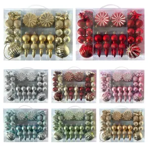 Galvanisierte Kunststoff Weihnachtskugeln Set Glitzer Weihnachtsbaumschmuck Pack Hängende Anhänger Für Feiertags Party Zuhause Dekoration Mehrere Stile Festliche Akzente