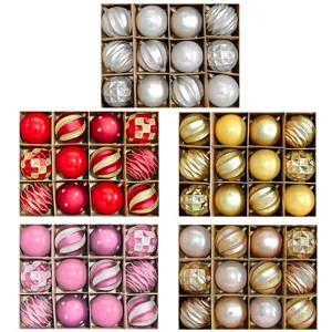 Weihnachtsbaumkugeln Set 12 Stueck 8cm Kunststoff dekorative Kugeln Detail Ansicht.