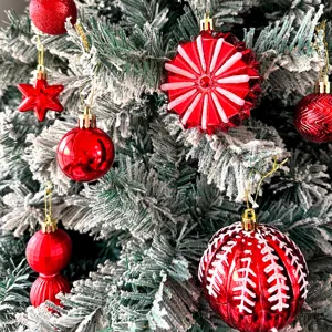 Weihnachtsbaum Hängende Ornamente Set rote Kugeln festliche Weihnachtsfeier Baum Dekor