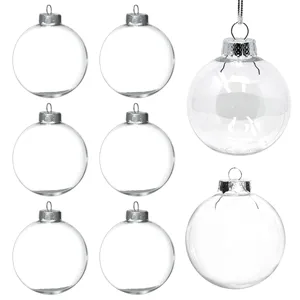 Klare Weihnachtskugeln Kunststoff Bruchsicher Befüllbare Kugeln Hängende Ornamente Für Weihnachtsbaum Deko Feiertags Handwerk DIY Kugeln