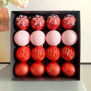 Weihnachtsbaum Kugeln Set, 16 Stueck 6cm dekorative Ornamente fuer Weihnachtsfeier.