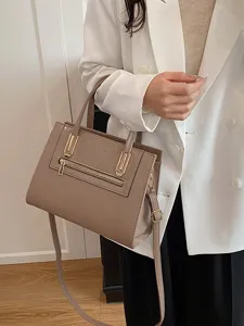 Retro Casual PU Leather Women Crossbody Bag Fashion Simple Solid Color Shoulder Handbag Daily Commuter Bag