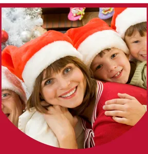 Plush Christmas hat for adults and kids, soft red holiday party cap for festive decoration.
