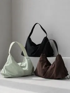 Lightweight minimalist nylon hobo shoulder bag large capacity casual underarm tote bag women