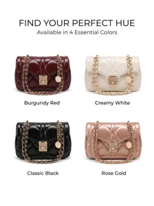 Détails du sac à bandoulière matelassé en cuir ciré, texture raffinée et fermoir en métal doré.