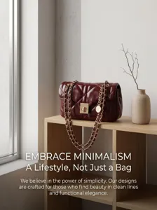 Vue détaillée du sac à bandoulière matelassé en cuir ciré avec une élégante chaîne dorée.