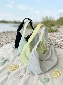 Nylon drawstring shoulder bag large capacity casual hobo tote bag for women daily commute
