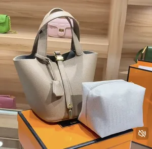 PU leather bucket bag minimalist handbag tote purse stylish cross-border women handbag