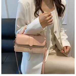 Chic women's two-tone shoulder bag, stylish commuter crossbody handbag with top handle.