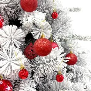 Weihnachtsbaum Dekoration rote Glitzer Christbaumkugeln hängende Ornamente Set für Feierdecor