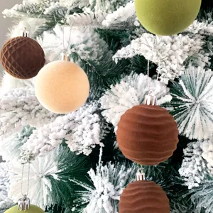 Beflockte Christbaumkugeln 6cm Samt Weihnachtskugel Anhänger festliche Party Dekoration