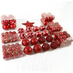 Rote Christbaumkugeln Set für Weihnachtsbaum Dekoration, festliche hängende Kugeln Geschenke.