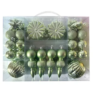 Weihnachtskugeln 52 Stueck grüne Kunststoff Christbaumkugeln Set festliche Baumkugel Deko