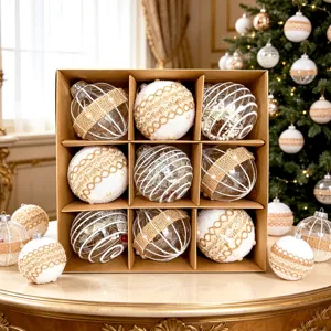Weihnachtskugeln Set PET Schaumstoff Dekorative Hängende Kugeln Mit Hirsch Schneeflocken Mustern Für Feiertagsbaum Zuhause Party Dekoration