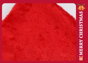 Red Christmas plush hat fabric material soft fluffy holiday party costume decoration item