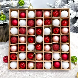 49 Stk 3cm Christbaumkugeln in Box kleine Weihnachtskugeln Deko Set für den Baum