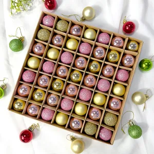 49Stk 3cm Christbaumkugeln Set Box Glitzer Matt Glänzend Deko Kugeln Weihnachtsbaum