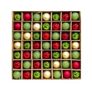 Weihnachtsbaumkugeln Set, 49 Stk. 3cm kleine bunte Christbaumkugeln für festliche Dekoration.