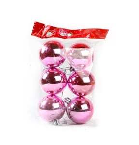 Glänzende rosa Kunststoff Weihnachtskugeln Ornamente 6er Set für Baum hängende Details ansehen.