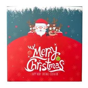 Weihnachts-Deko-Verpackungskarton mit Weihnachtsmann und Rentier Illustrationsdesign