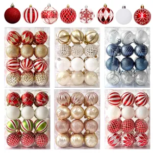 Galvanisiertes Kunststoff Weihnachtskugeln Set Bemalte Dekorative Baumschmuck Für Festliche Haus Party Deko