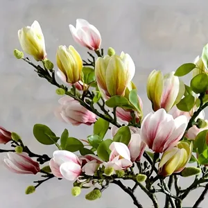 Gros plan de branches de magnolia artificielles, texture réaliste pour la décoration.