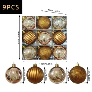 9Stk Christbaumkugeln 6cm Weihnachtsbaum Deko Kugeln Set Kunststoff Christbaumschmuck