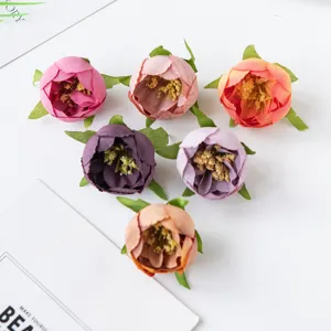 Künstliche Rosenblüten Köpfe retro Teeblüten DIY Girlande Box Dekoration Material
