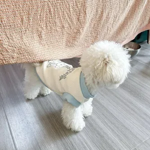 Summer thin pet dog vest breathable mesh cute cartoon print puppy clothes small dogs.
