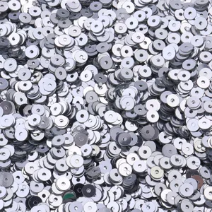 Πούλιες PVC Επίπεδες Στρογγυλές 4mm Ασημένιες Χύδην για Χειροτεχνία Ραπτική Αξεσουάρ Ρούχων