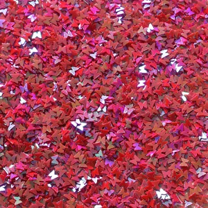 Red butterfly nail art sequins glitter charms DIY crafts accessories decoration materials bulk.