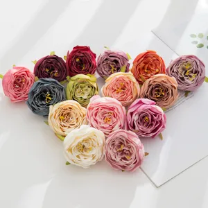 Artificial Silk Rose Flower Heads DIY Craft Boutonniere Wedding Party Floral Wall Home Decor Fake Flowers