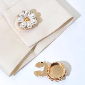 Perlen Strass Hemd Knopf Abdeckung dekorative abnehmbare Manschettenknöpfe Accessoire