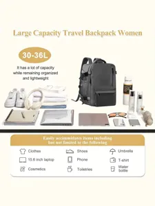 Großer reise rucksack für damen, multifunktionaler und wasserdichter tagesrucksack mit laptopfach.