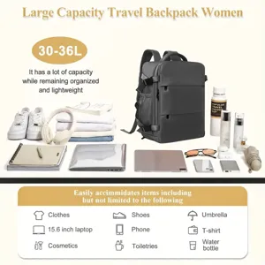 Große reise rucksack für damen, multifunktional 30-36L laptop schultasche reisegepäck.