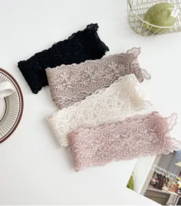 Foulard étroit en dentelle française ruban de cheveux multicolore cravate élégante