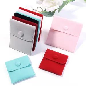 Velvet jewelry storage pouch travel snap bag ring necklace anti scratch organizer case