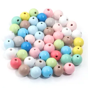 Bunte Holzperlen Set zum Basteln lose Holzkugeln für DIY Armbänder Halsketten Schmuckherstellung