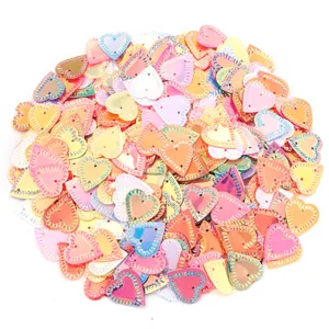 Colorful heart sequins for DIY slime filler craft garment accessories shiny plastic beads