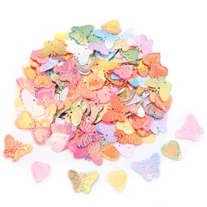 Laser Holographic Multicolor PVC Sequins Mix Butterfly Heart Shape For Slime Filler Sew On Clothes DIY Craft Material